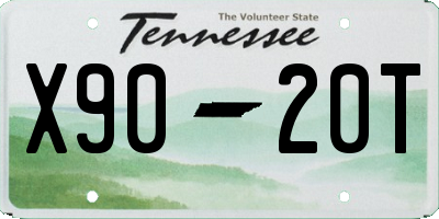 TN license plate X9020T