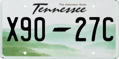 TN license plate X9027C
