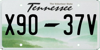 TN license plate X9037V