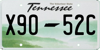 TN license plate X9052C