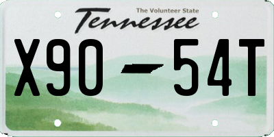 TN license plate X9054T