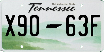 TN license plate X9063F