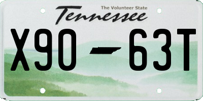 TN license plate X9063T