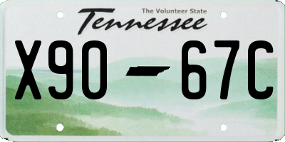 TN license plate X9067C