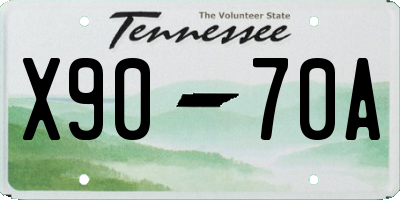 TN license plate X9070A