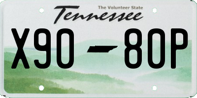 TN license plate X9080P