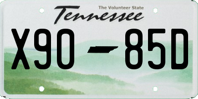TN license plate X9085D