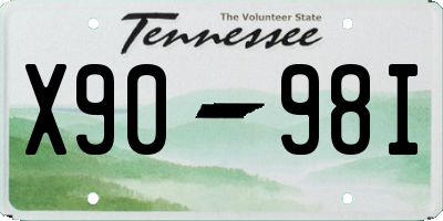 TN license plate X9098I