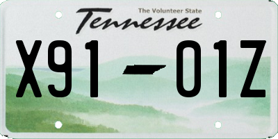 TN license plate X9101Z