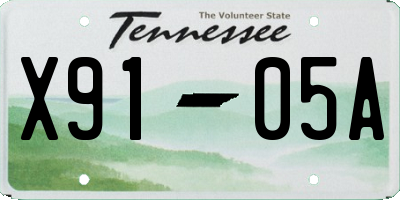 TN license plate X9105A