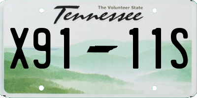TN license plate X9111S