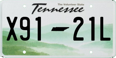 TN license plate X9121L