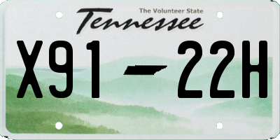 TN license plate X9122H