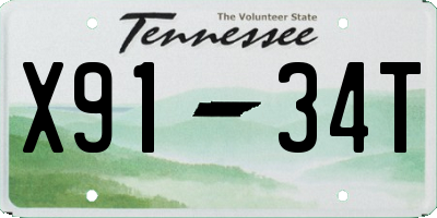 TN license plate X9134T