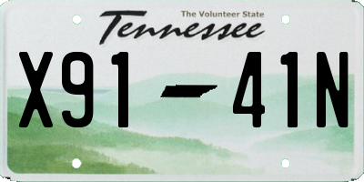 TN license plate X9141N