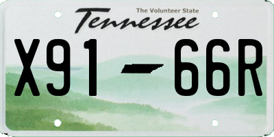 TN license plate X9166R