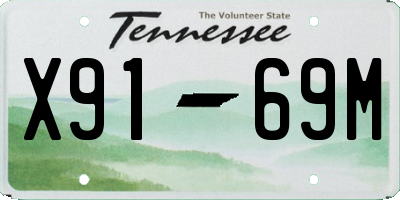 TN license plate X9169M
