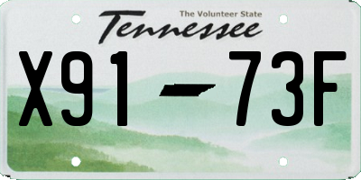 TN license plate X9173F