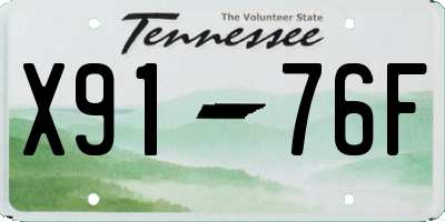 TN license plate X9176F