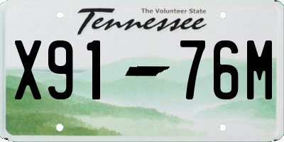 TN license plate X9176M