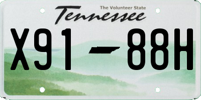 TN license plate X9188H