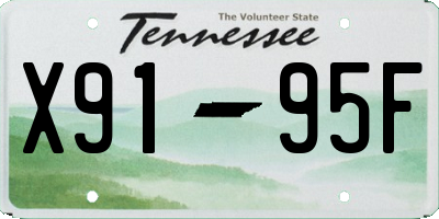 TN license plate X9195F