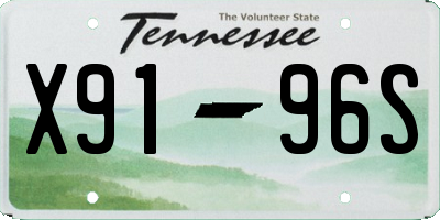 TN license plate X9196S