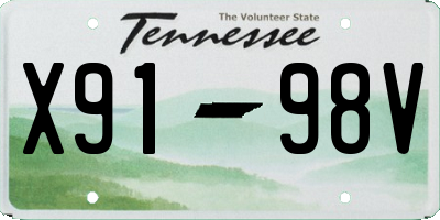 TN license plate X9198V