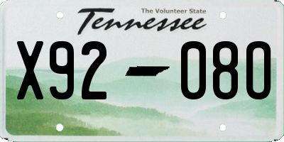 TN license plate X9208O