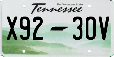 TN license plate X9230V