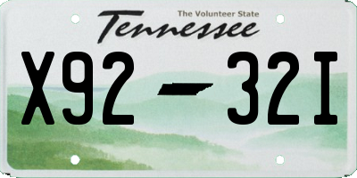 TN license plate X9232I