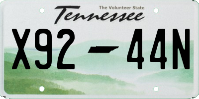 TN license plate X9244N