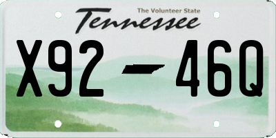 TN license plate X9246Q