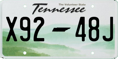 TN license plate X9248J