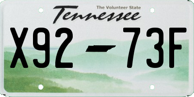 TN license plate X9273F