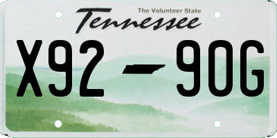 TN license plate X9290G