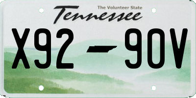 TN license plate X9290V