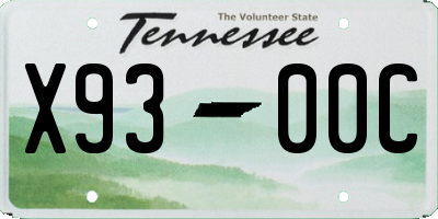 TN license plate X9300C