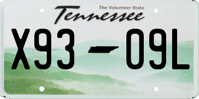 TN license plate X9309L