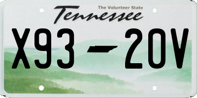 TN license plate X9320V