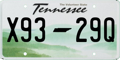 TN license plate X9329Q