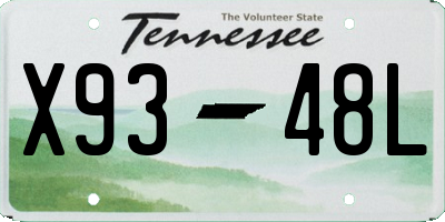 TN license plate X9348L