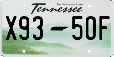 TN license plate X9350F