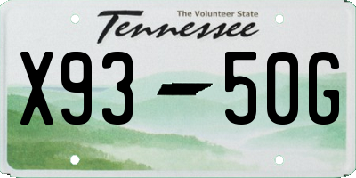TN license plate X9350G