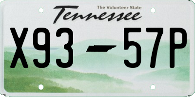 TN license plate X9357P