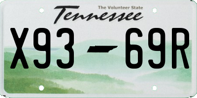 TN license plate X9369R