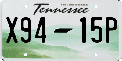 TN license plate X9415P