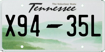TN license plate X9435L