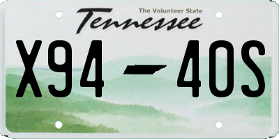 TN license plate X9440S