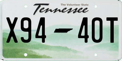 TN license plate X9440T